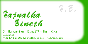 hajnalka bineth business card